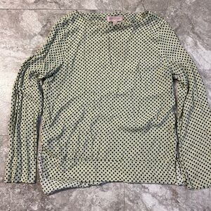 Philosophy ( Anthropologie ) Clothing Lime Green Long Sleeve Polka Dot Blouse S